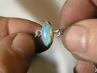 Sterling Bracelet w/Bluered Ethiopian Opal