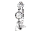 Anne Klein Women's 'AK 1803MPSV' Swarovski Crystal Accented Silver Tone Bangle Watch